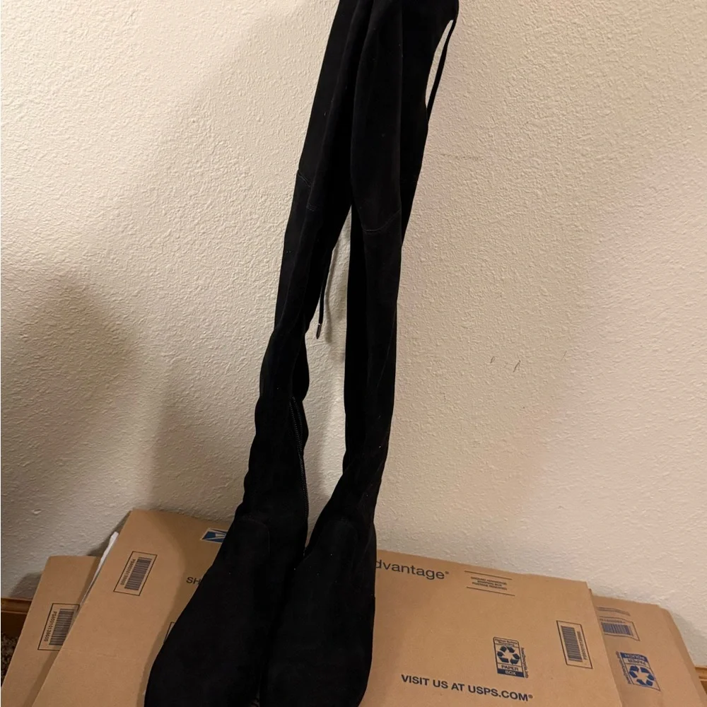 Marc Fisher Women's Black Over-the-Knee Boots Suede